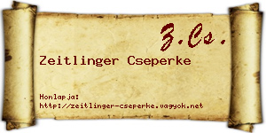 Zeitlinger Cseperke névjegykártya